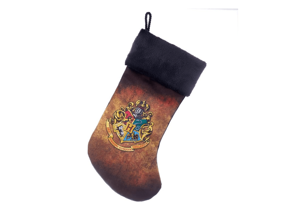 Harry Potter Hogwarts Crest velvet Christmas Stocking Standard Brown