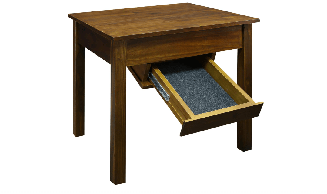 Casual Home 615-15 Kennedy End Table with Concealed Drawer, Concealment Furniture, Warm Brown