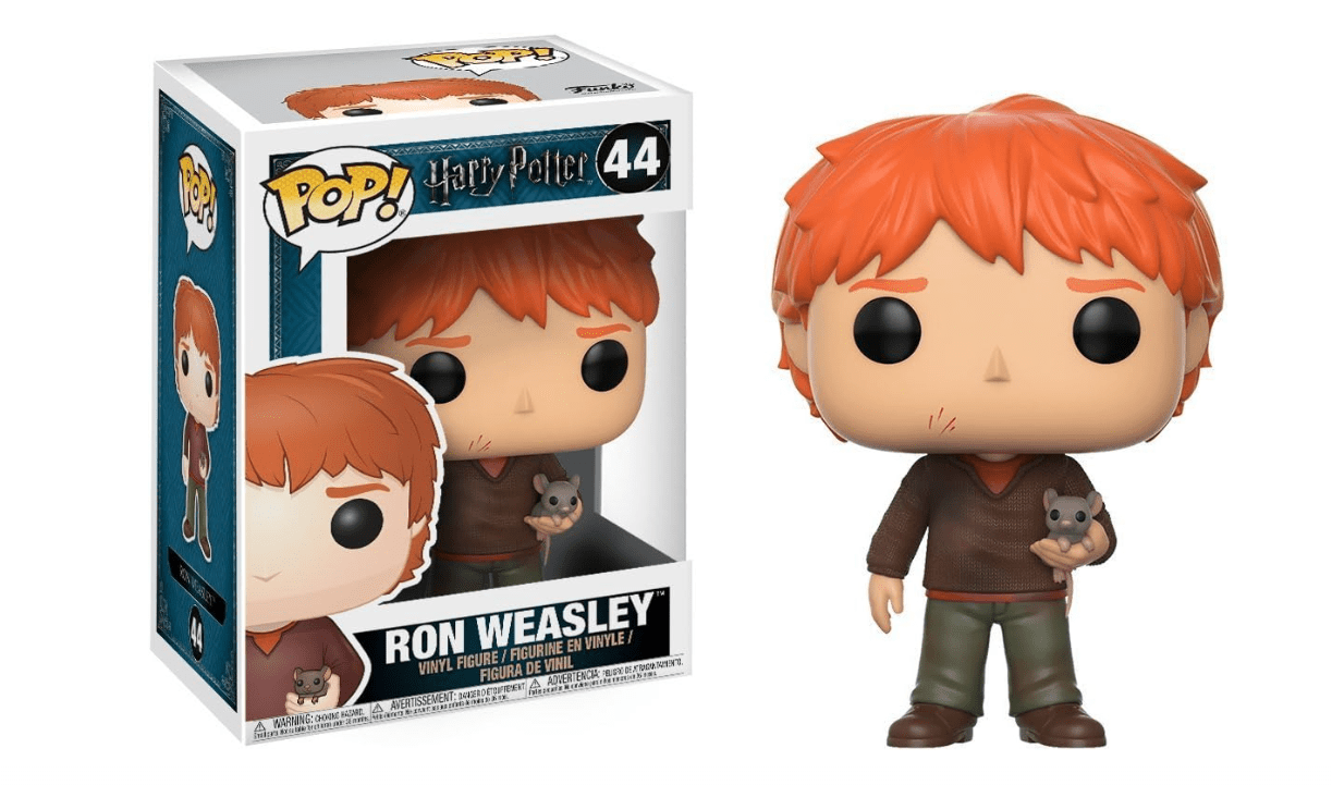 Funko Pop! Movies: Harry Potter - Ron Weasley with Scabbers Vinyl Figure (Bundled with Pop Box Protector Case) 