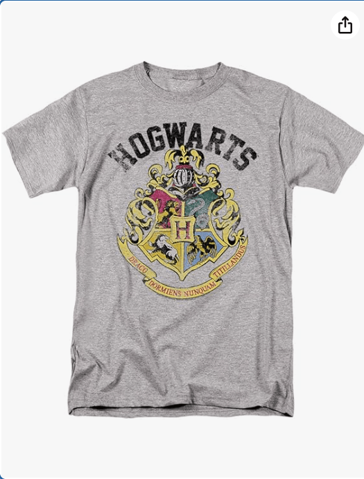 Harry Potter Hogwarts Crest Unisex Adult T Shirt for Men and Women