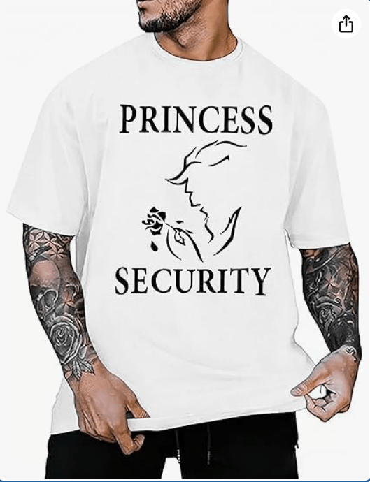 Princess Security Team Shirt Men Magical T-Shirt Magic Kingdom Tees Girl Dad or Boyfriend Family Trip Short Sleeve Tops