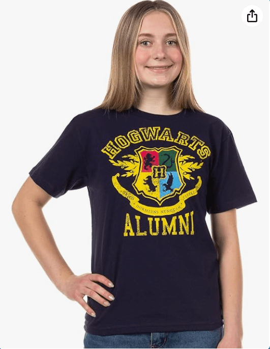Harry Potter T-Shirt Women's Hogwarts Alumni Crest Distressed Design Junior's Tee