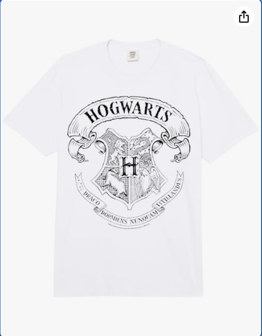 Harry Potter Simple Hogwarts Crest Outline Comfort Colors Adult Heavyweight T-shirt