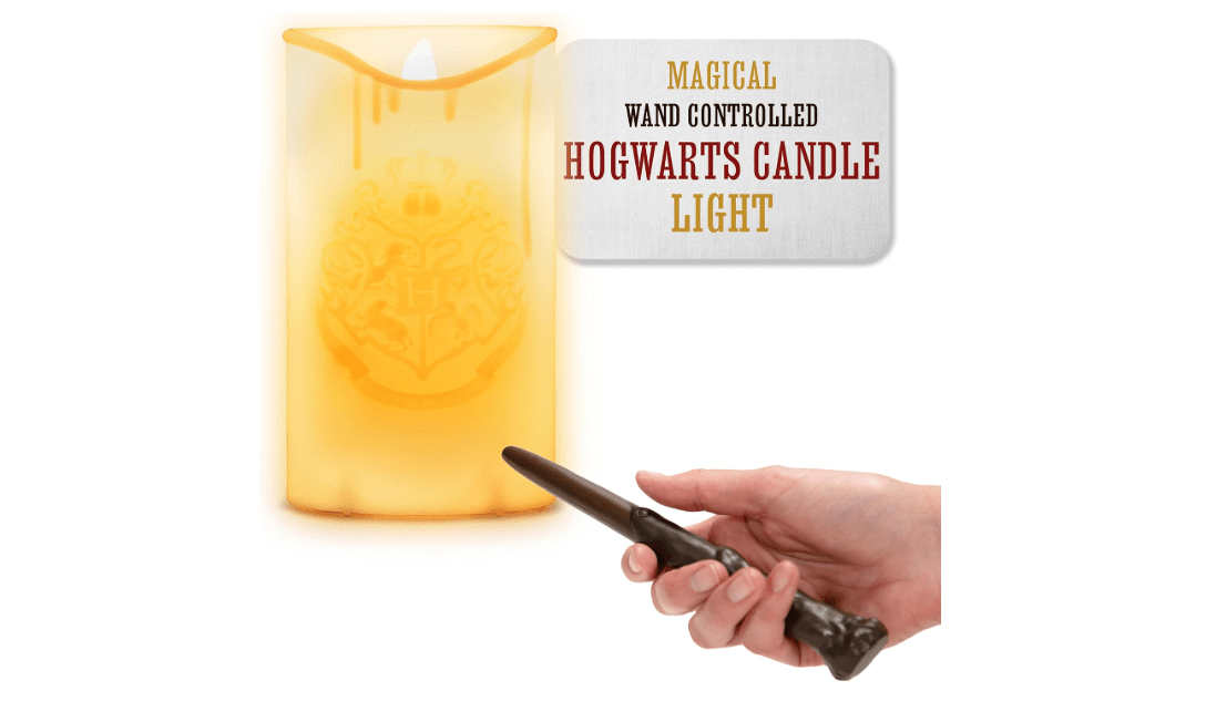Paladone Harry Potter Hogwarts LED Candle with Wand Remote – Officially Licensed Wizarding World Merchandise, Battery-Powered Candlelight for Themed Events
