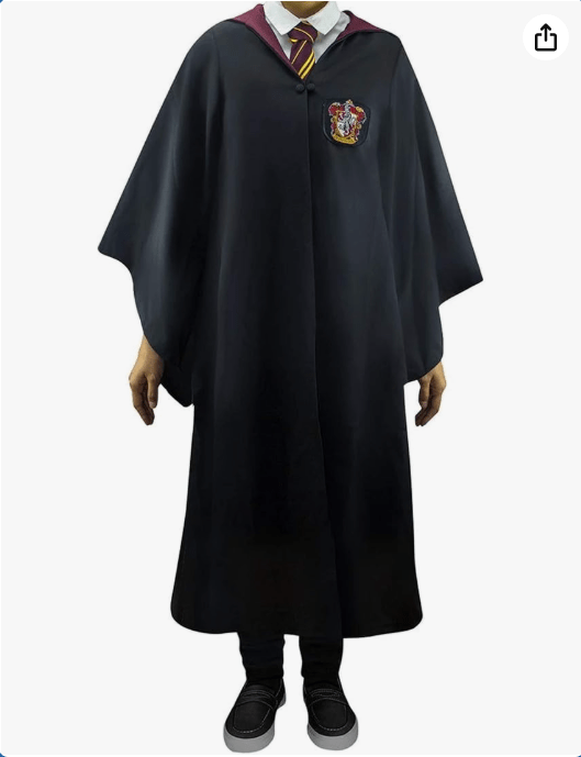 Cinereplicas Harry Potter - Hogwarts Robe - Gryffindor/Slytherin/Ravenclaw/Hufflepuff - XS(Kids)/S/M/L/XL - Official License