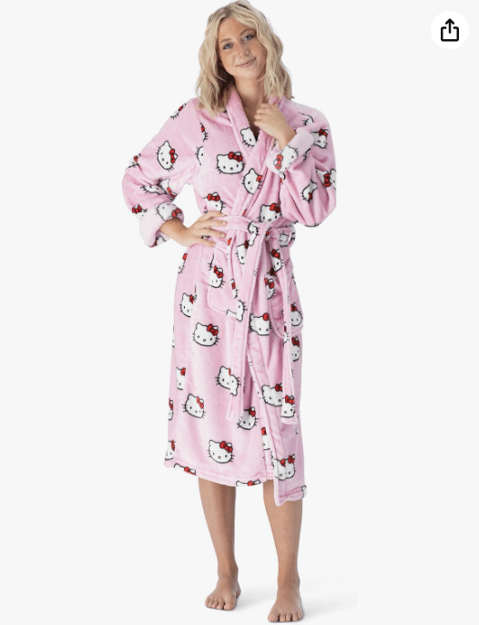 NORTHWEST Hello Kitty Womens Silk Touch Lounge Robe