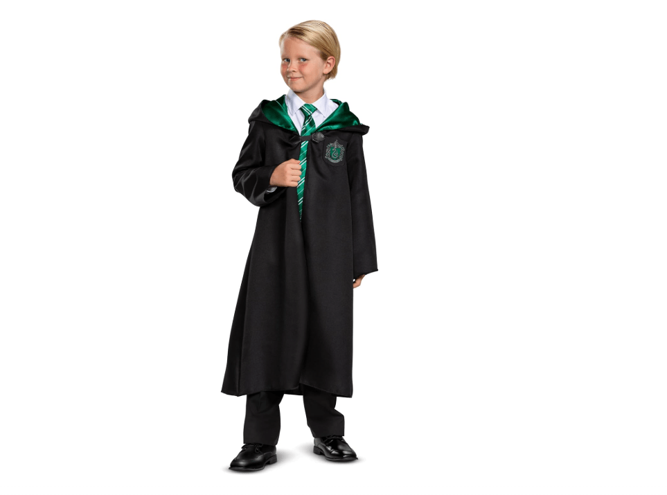 Disguise Harry Potter Slytherin Robe, Official Wizarding World Costume Robes, Classic Kids Size Dress Up Accessory, Child Size (10-12)