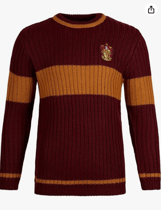 Harry Potter Quidditch Sweater - Hogwarts House Team Sweater with Embroidered Crest - Soft Knit Unisex Pullover 