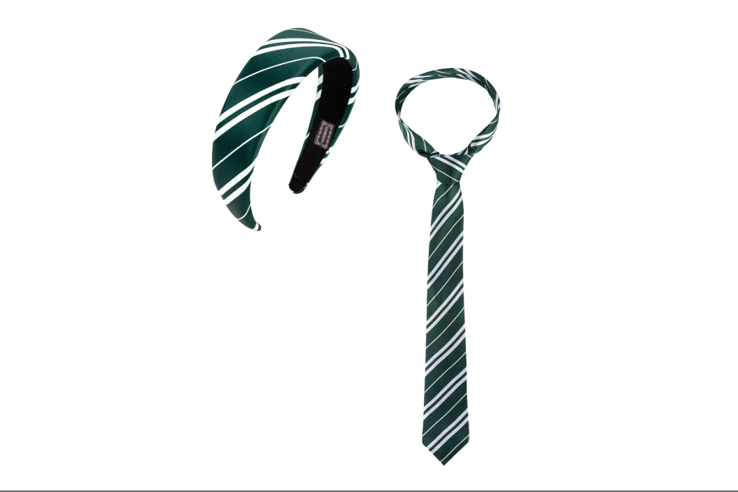 kitihoney Halloween Costume Accessories Women Green Stripe Headband Tie Adult Magic Cosplay Party Hair Accessory 