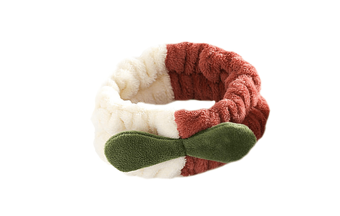 TOPPERFUN Plush Spa Headband for Face Washing and Makeup, Wine Red Soft Hairband for Women Skincare, Cute Bath Hair Accessory for Shower and Facial Care 
