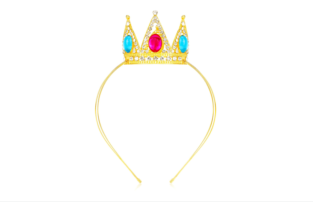 VELSCRUN Princess Tiara Peach Crown for Women Girls, Red Blue Princess Halloween Cosplay Headband, Queen Crown Tiaras Metal, Birthday Prom Wedding Party... 