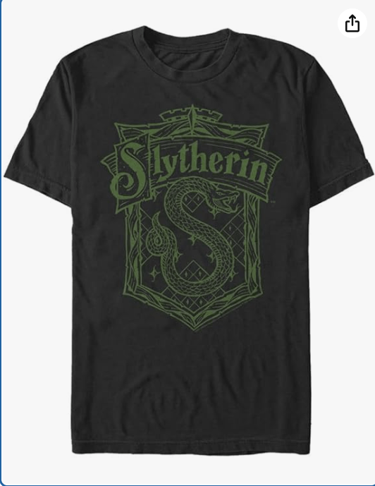 Harry Potter Warner Brothers Sorcerer's Stone Slytherin Crest Men's Tops Short Sleeve Tee Shirt 