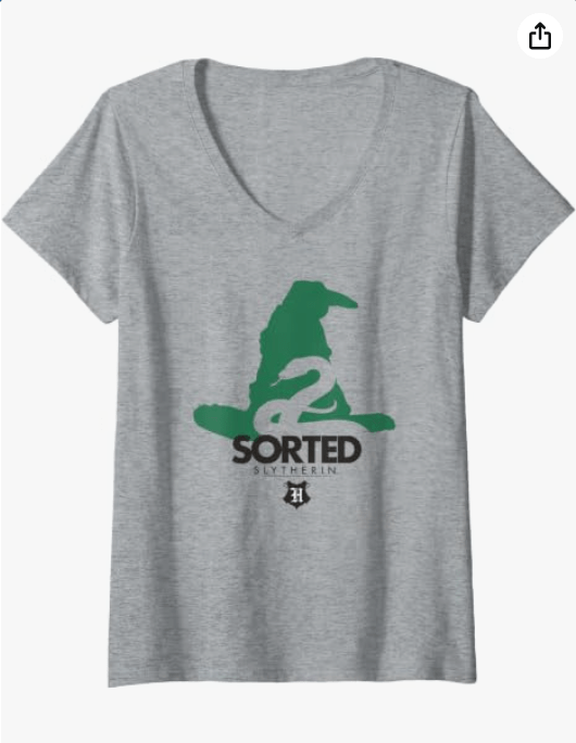 Womens Harry Potter Slytherin Sorted V-Neck T-Shirt 
