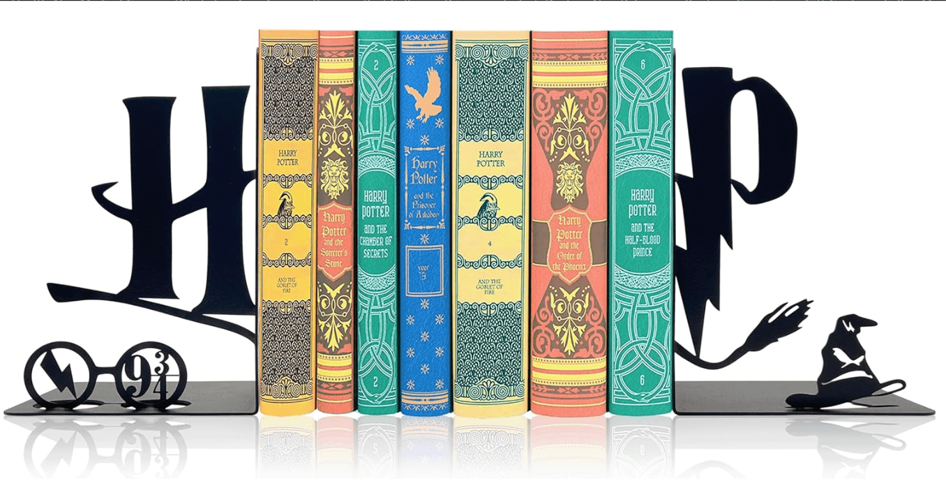 H&P Decorative Bookends – Modern Kids Book Stopper for Shelves, Nook Desk Accessories, and Home Decor 