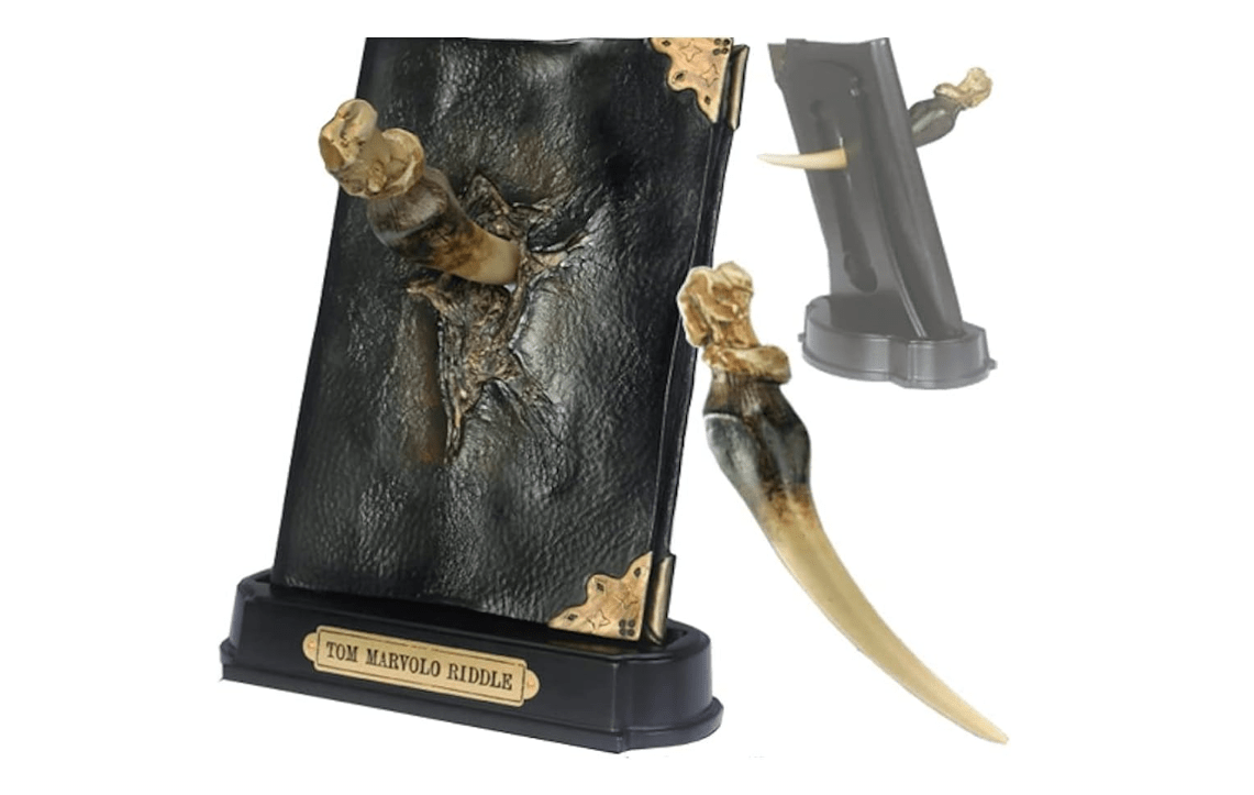 The Noble Collection Harry Potter Basilisk Fang and Tom Riddle Diary Sculpture - 9in (23cm) Resin Horxcrux Replica - Officially Licensed Film Set Movie... 