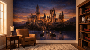 hogwarts wall mural