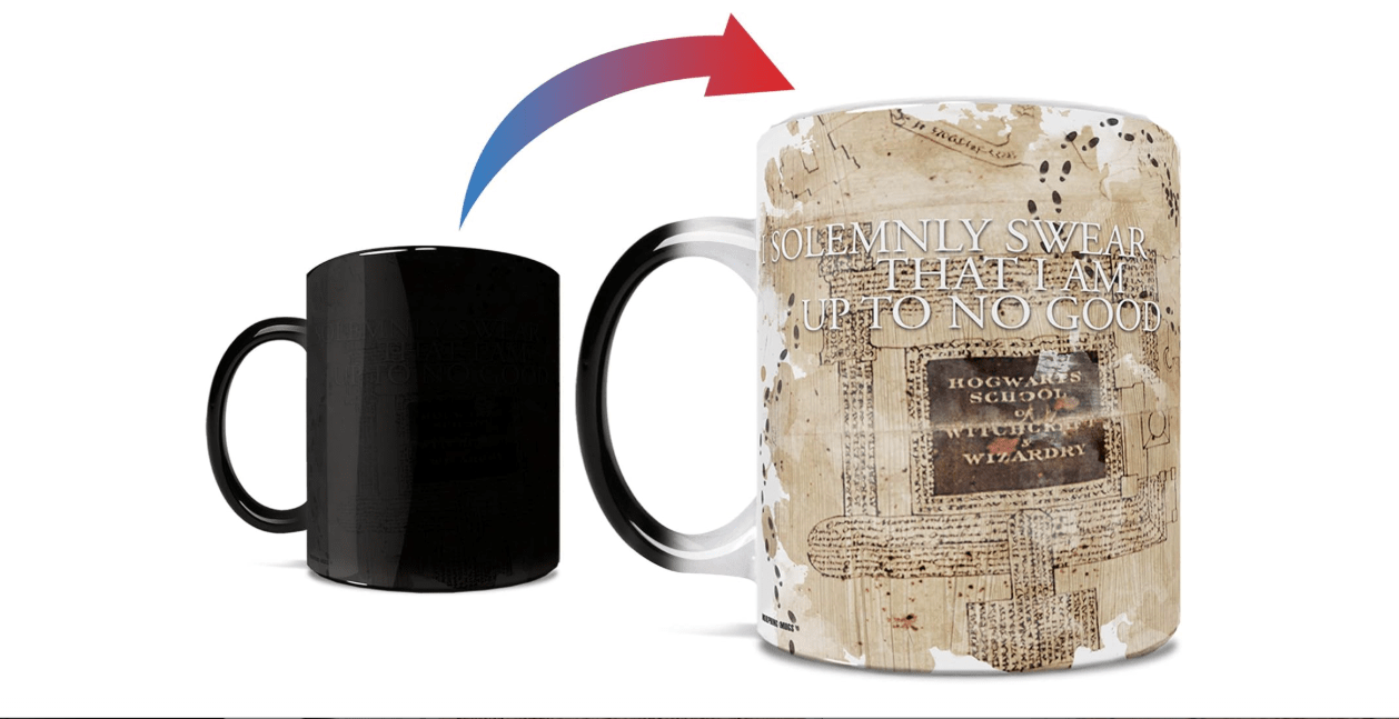 Harry Potter - Marauder's Map - One 11 oz Morphing Mugs Color Changing Heat Sensitive Ceramic Mug – Image Revealed When HOT Liquid Is Added! –... 