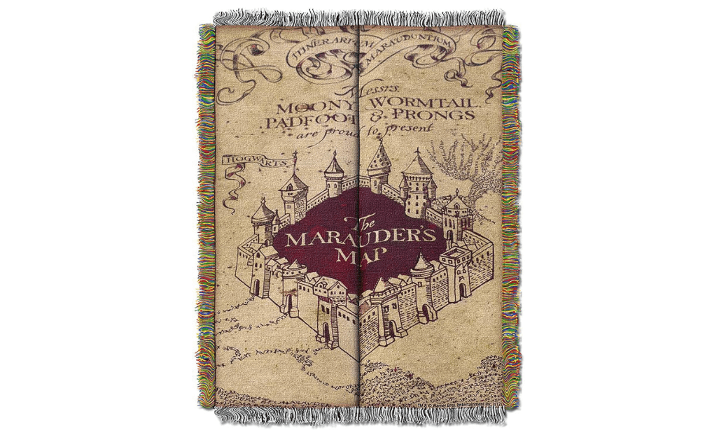 Northwest Harry Potter Woven Tapestry Throw Blanket, Designer Home Décor, Modern, Unique Gift, 48" x 60", Marauder's Map 