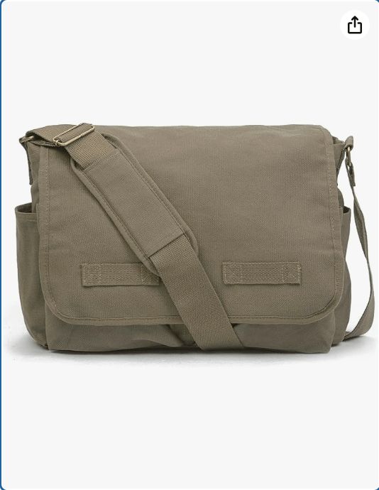 Sweetbriar Classic Vintage Messenger Bag - Original Heavyweight Cotton Canvas Shoulder Bag with Upgraded Features 