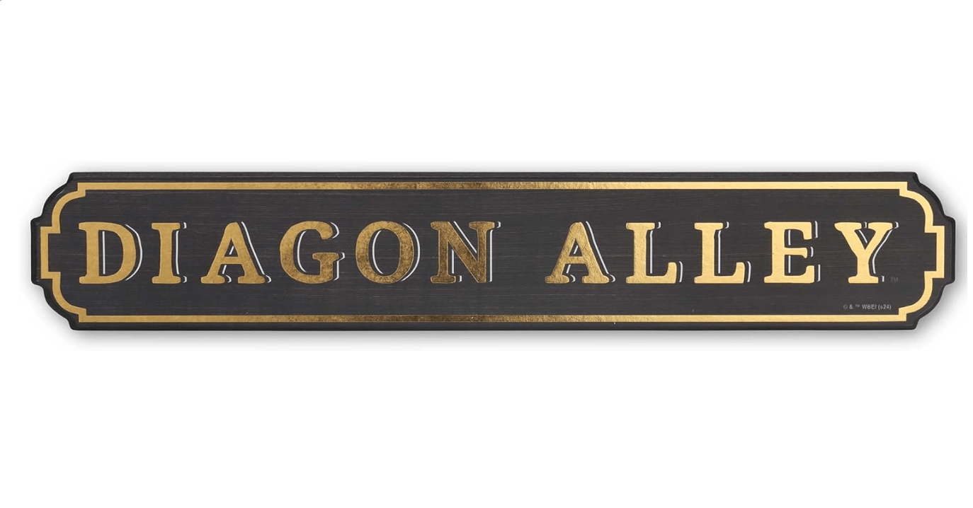 Harry Potter Diagon Alley Horizontal Wood Wall Decor - Fun Harry Potter Sign for Bedroom or Movie Room 