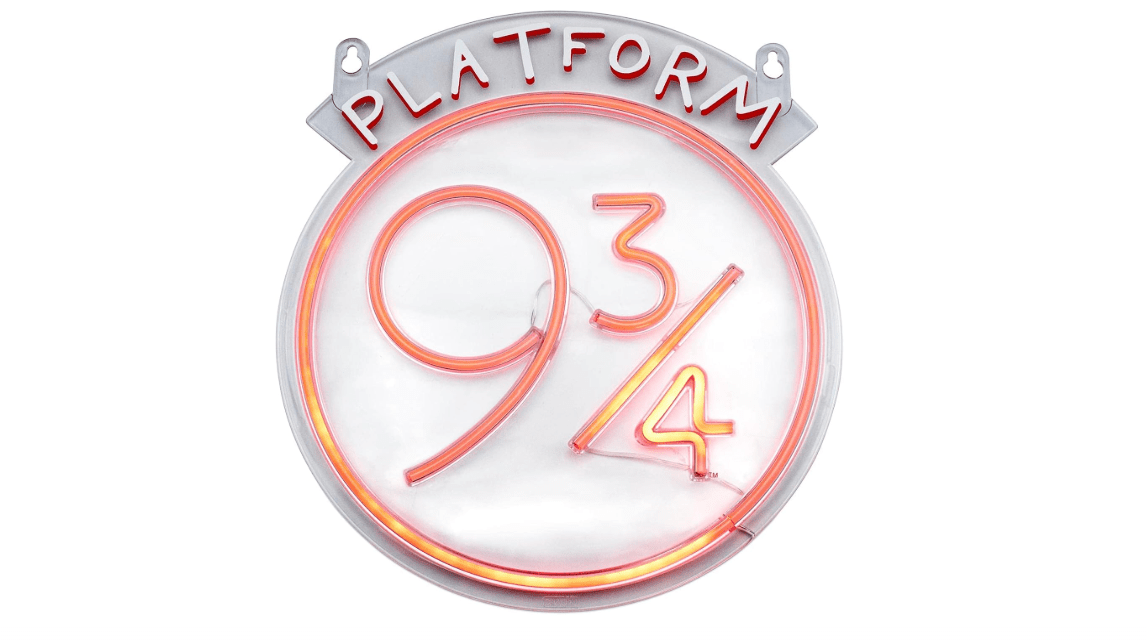 Harry Potter Platform 9 3/4 Hanging LED Neon Wall Light | Ready To Hang Wall Decor Artwork | Wizarding World Mood Light Sign For Bedroom, Living Room | Home... 