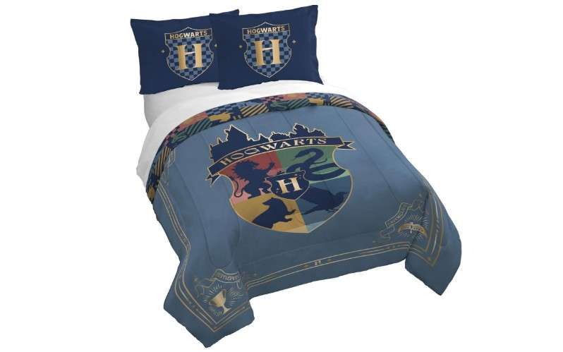 Jay Franco Duvet Cover Set – 3 Piece Comforter Cover and Sham Set, Super Soft Cozy Kids Bedding (Insert Not Included) Blue - Harry Potter, Queen 