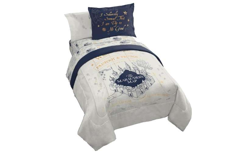 Harry Potter Full Comforter Set 7 Piece Soft Fantasy Bedding, Beige | Hogwarts, Bed in a Bag, Comforter Sheets Shams Pillowcases, Official Product, Soft... 