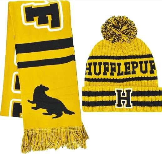 Concept One unisex-adult Harry Potter Beanie Hat and Scarf Set, Hogwarts Collegiate Winter Knit Cap With Cuff and Pom
