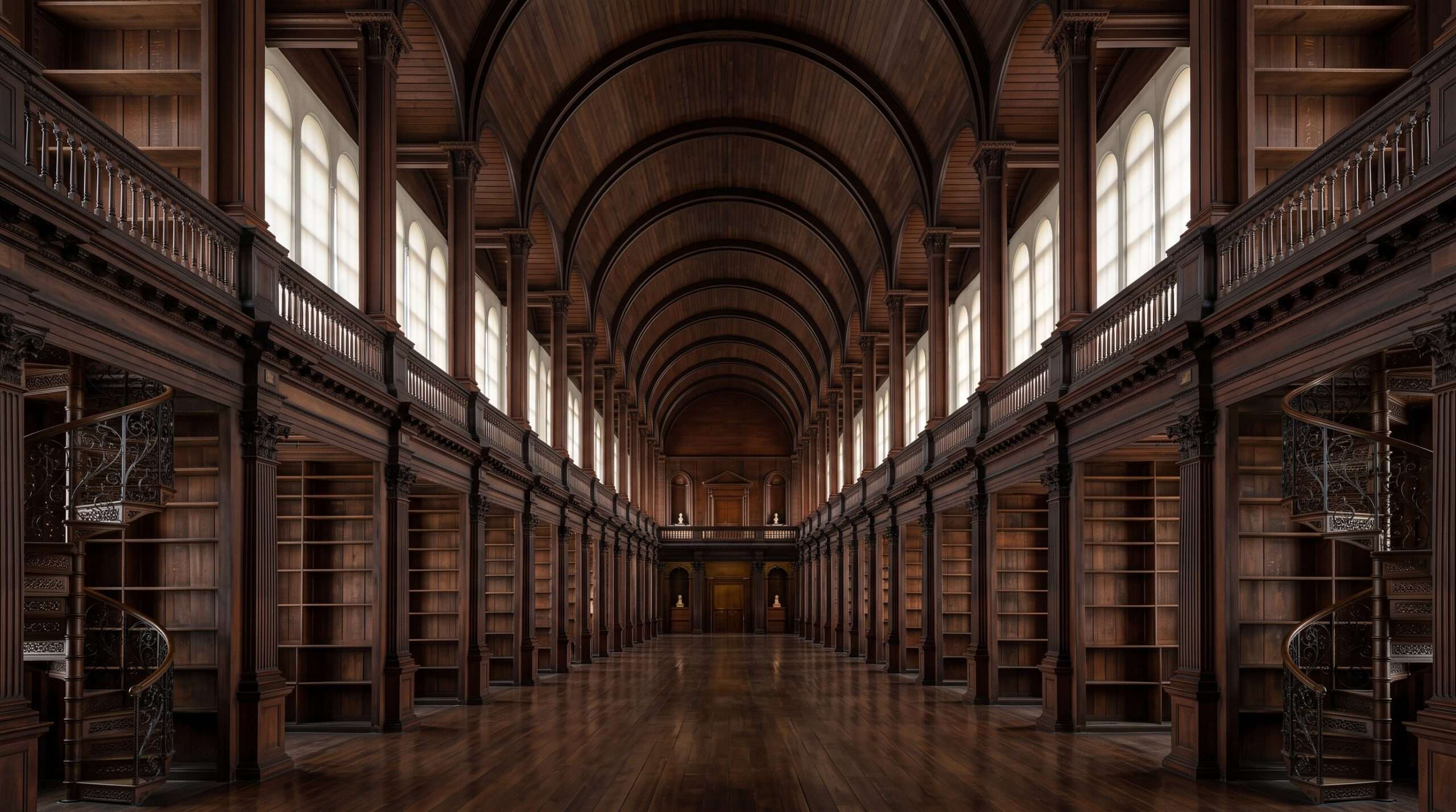 Trinity College Dublin Long Room library Hogwarts lookalike interior.