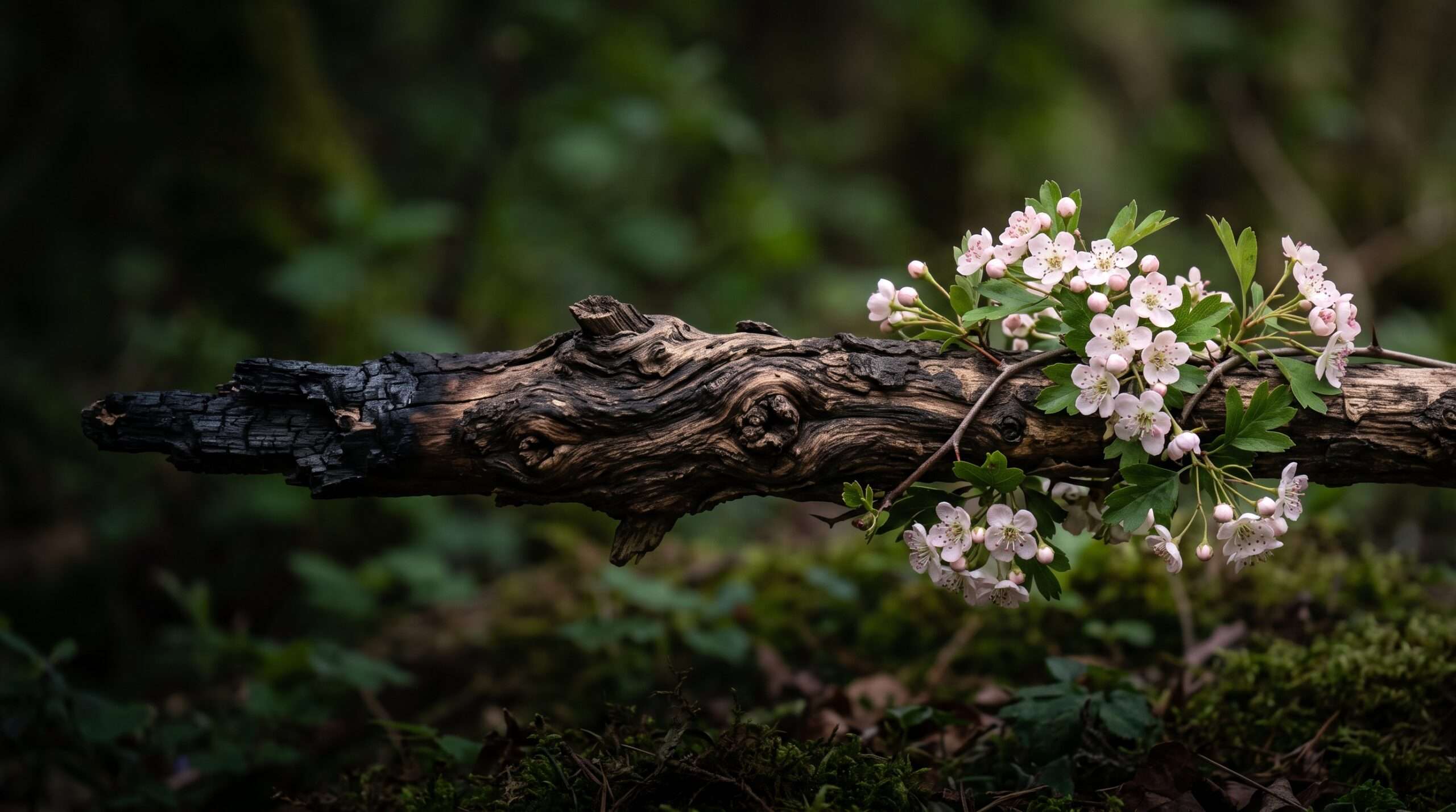 Visual representation of the healing and death paradox within hawthorn wand wood.