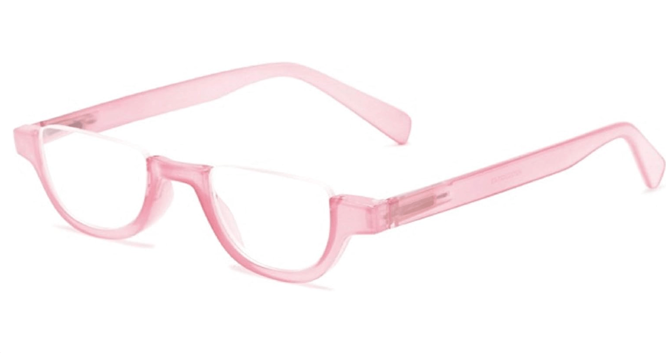 The Shay Colorful Semi-Rimless Half Reader Reading Glasses, + 2.50 Pink 