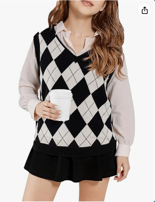 SELINK Boys Girls V Neck Argyle Knit School Uniform Sweater Vest 
