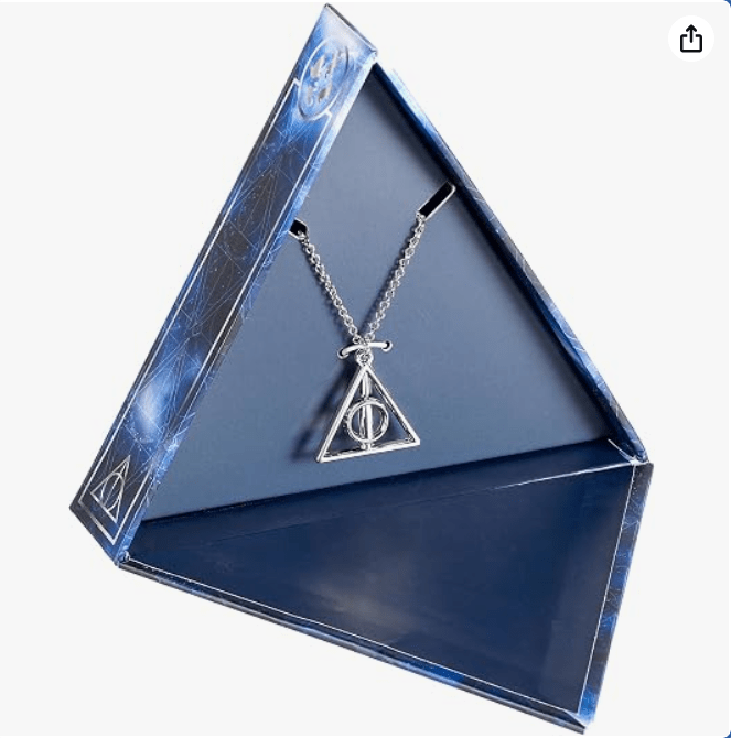 Harry Potter Deathly Hallows Gift Box with Spinning Deathly Hallows Necklace, One Size, Zinc, No Gemstone 