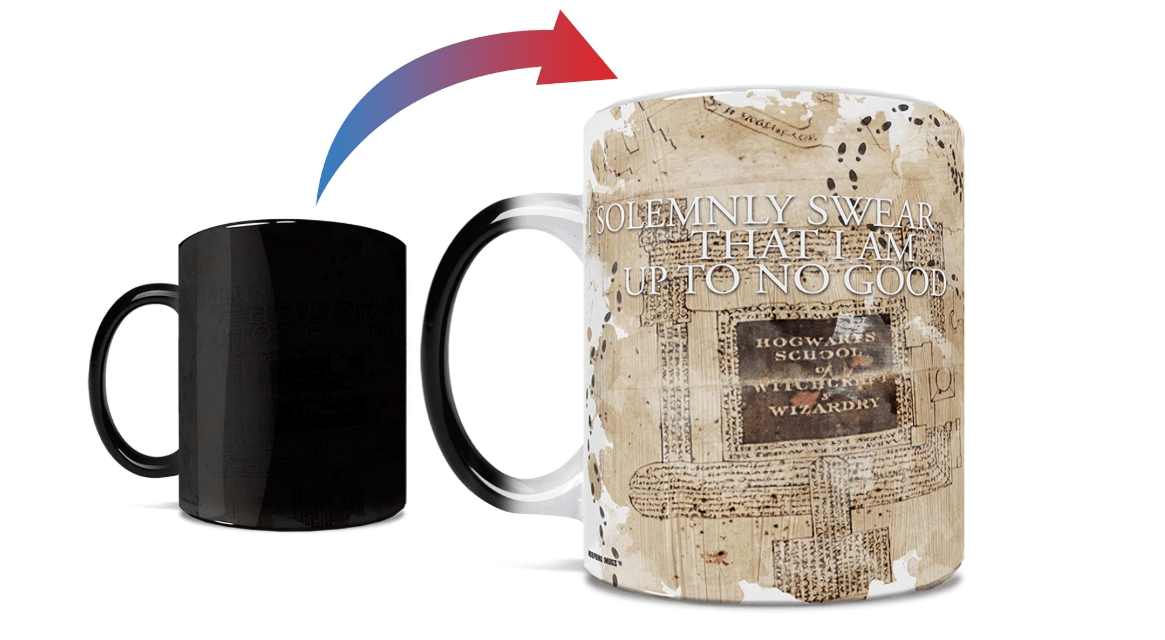 Harry Potter - Marauder's Map - One 11 oz Morphing Mugs Color Changing Heat Sensitive Ceramic Mug – Image Revealed When HOT Liquid Is Added! –... 