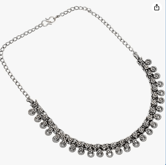 Oxidized Indian Jewelry for women Antique silver texture fashion Necklaces traditional style metal beads heavy embellishment
