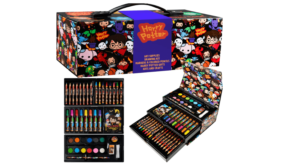 Harry Potter Gifts Colored Pencils 130pcs Art Supplies Drawing Kit School Supplies Painting Kids Drawing Pencils Art Kit Travel Case with Crayons (Multi)