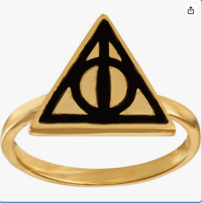 Harry Potter Womens Deathly Hallows Ring Rings 18KT Yellow Flash Plated

