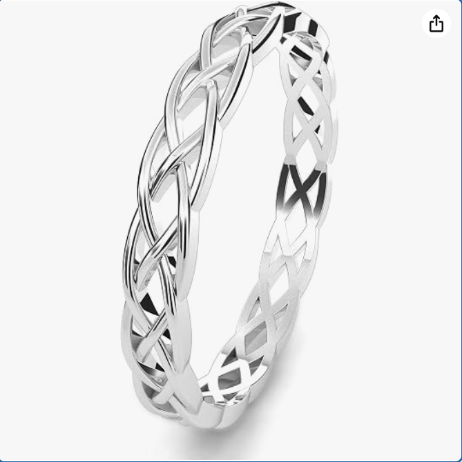 Metal Factory 925 Sterling Silver Celtic Knot Eternity Band Ring
