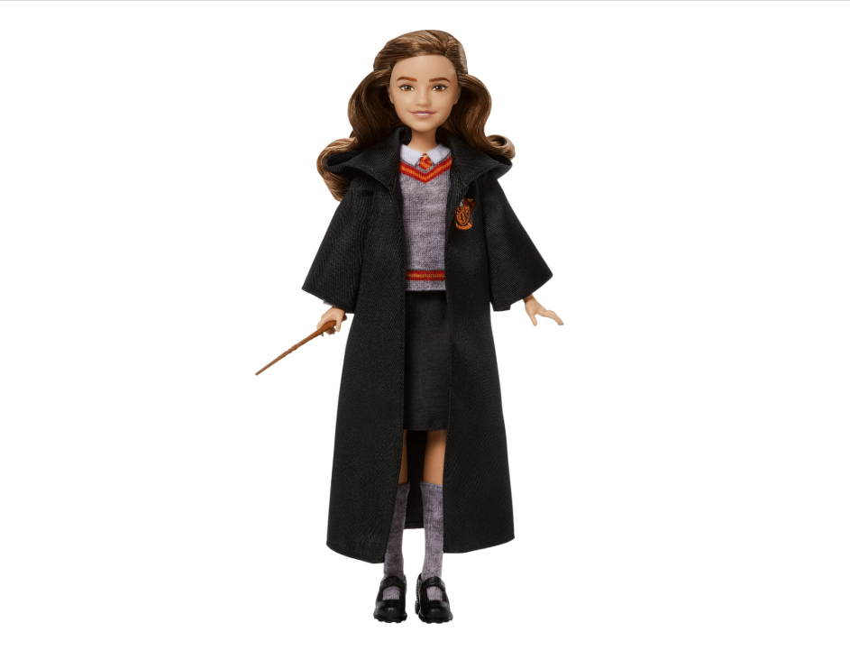 Mattel Harry Potter Toys, Hermione Granger Fashion Doll in Removable Hogwarts Uniform with Wand Accessory, Inspired by the Movie