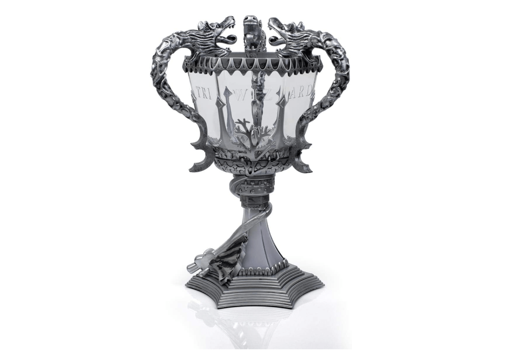 Harry Potter Triwizard Cup - Battery Operated Mood Light | 13-inch Tall LED Lamp, Silver