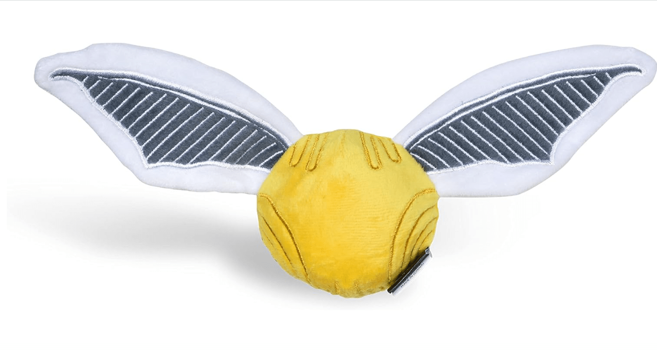 Harry Potter Golden Snitch Dog Squeaker Toy | Plush snitch design with wings, built-in squeaker, officially licensed Harry Potter product, fun toy 