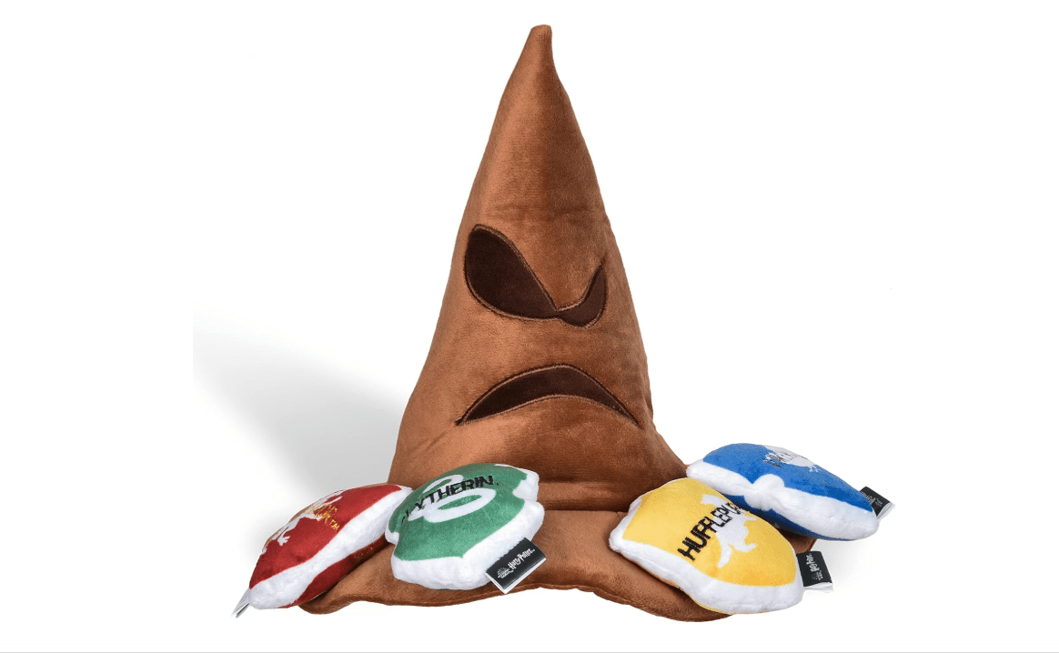 Harry Potter Sorting Hat Plush Burrow Dog Toy with Crinkle, 10 Inch | Hide and seek squeaker design, officially licensed Harry Potter product, interactive...