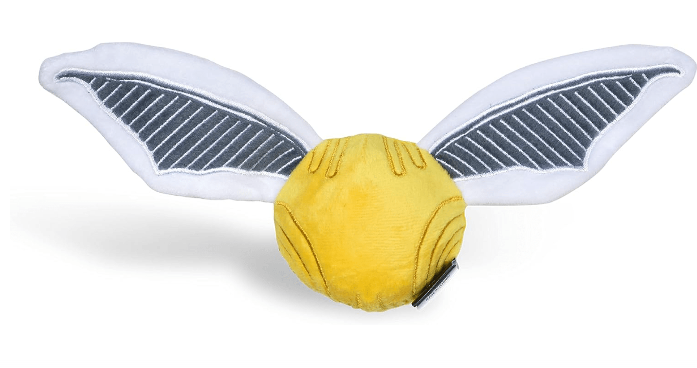 Harry Potter Golden Snitch Dog Squeaker Toy | Plush snitch design with wings, built-in squeaker, officially licensed Harry Potter product, fun toy