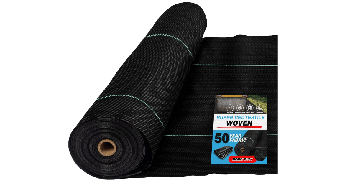 Super Geotextile Woven Geotextile Fabric for Driveway and Road Stabilization, Construction Underlayment, Erosion Control, Commercial Grade 50 Year for... 
