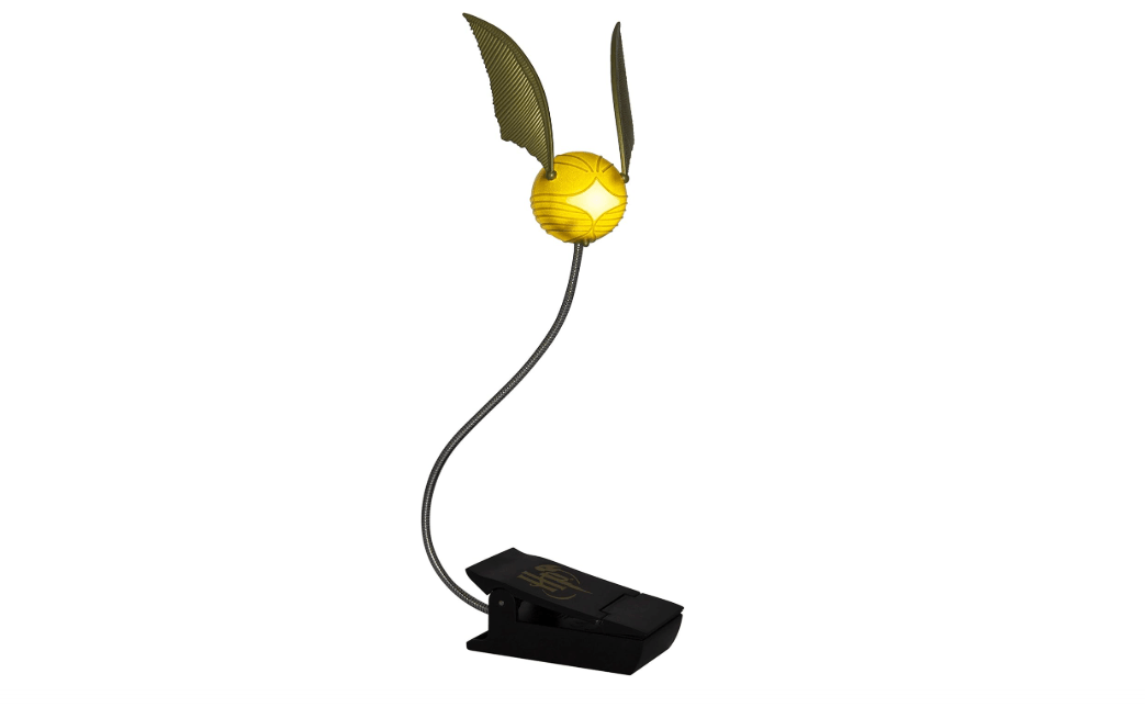 Paladone Golden Snitch Lumi Clip | Convenient Harry Potter Themed Reading Light | Dual Powered by Batteries or USB, Gold 