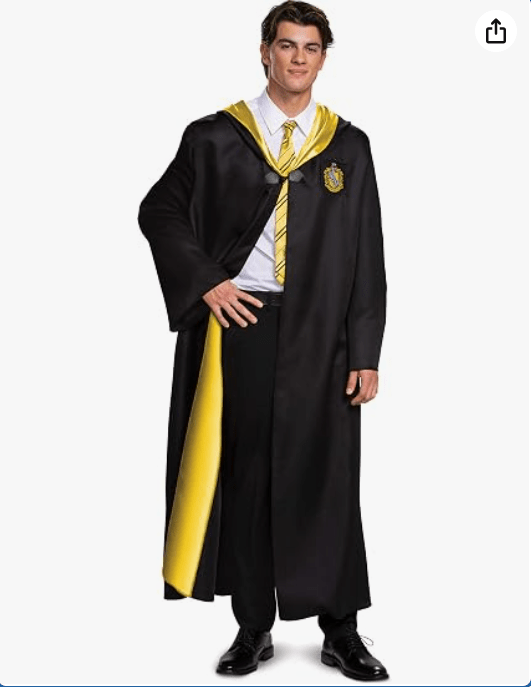 Harry Potter Robe, Deluxe Wizarding World Hogwarts House Themed Robes for Adults, Movie Quality Dress Up Costume Accessory