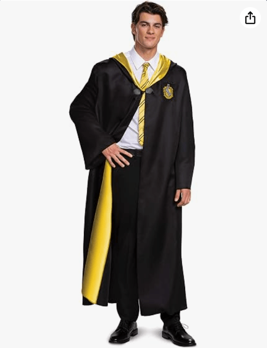 Harry Potter Robe, Deluxe Wizarding World Hogwarts House Themed Robes for Adults, Movie Quality Dress Up Costume Accessory