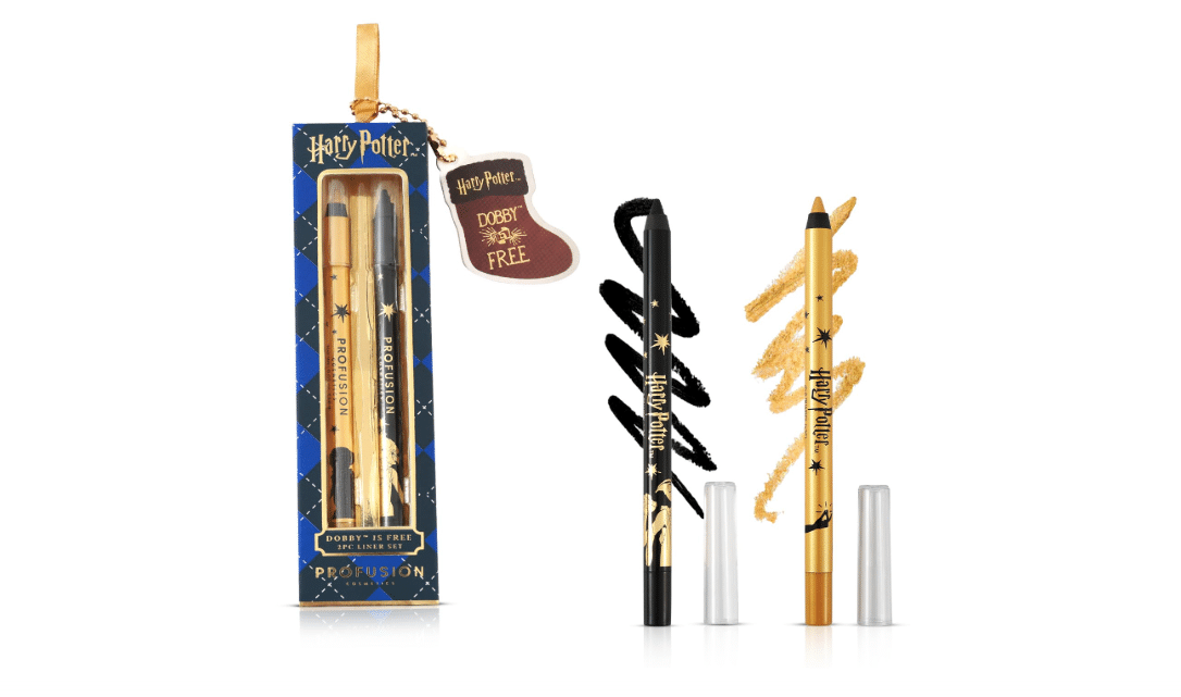 Profusion Cosmetics Harry Potter Holiday 2 PC Eyeliner Pencil Set, Black Gold Eye Liner with Matte & Shimmer Finish, Waterproof Long-Wear Vegan &...
