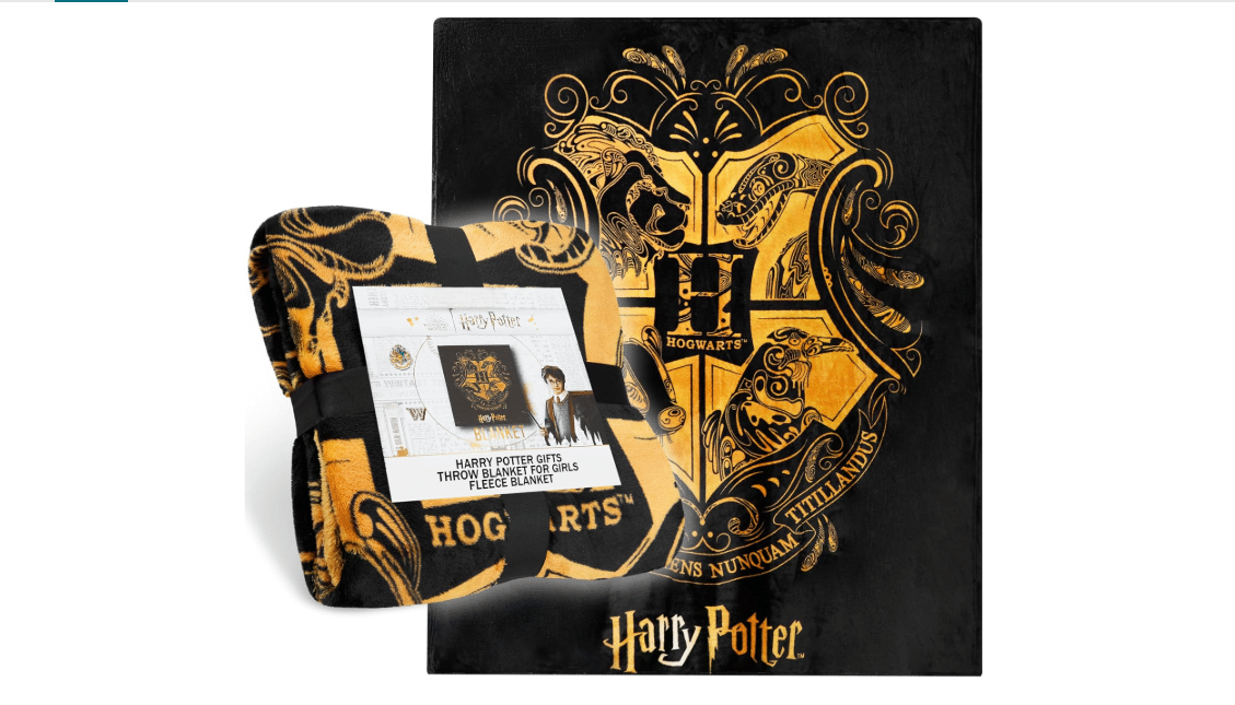 Harry Potter Fleece Throw Blanket Soft Cozy Bed Blanket Hogwarts Bedroom Decor Plush Comforter 59" x 51" for Bedroom Travel Gifts for Kids 