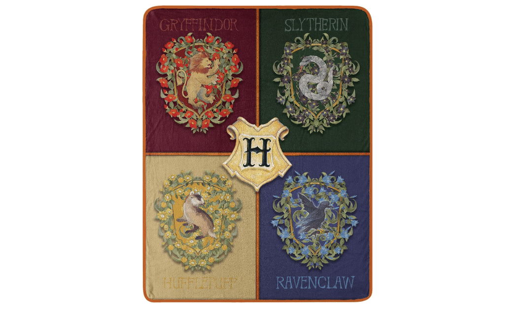 Northwest Harry Potter Micro Raschel Throw Blanket, Lightweight Breathable for Couch, Sofa, Cozy for All Seasons 46" x 60", Botanical Houses